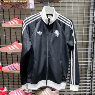 阿迪达斯三叶草男装 运动休闲三条扛立领夹克外套KB4452 2026春新款