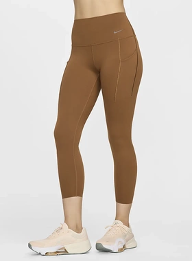 耐克女装2024秋季新款速干高腰九分紧身裤运动健身长裤DQ5898-281