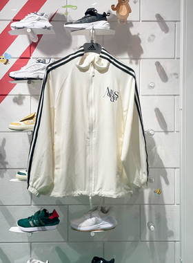 阿迪达斯女装2024春新款宽松时尚百搭休闲运动夹克立领外套JI9768