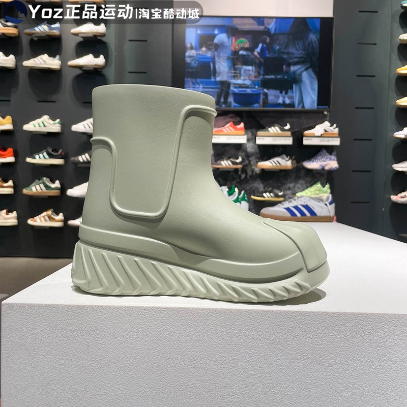 阿迪达斯三叶草女鞋2024夏季新款防水高筒贝壳头厚底运动靴IE0387