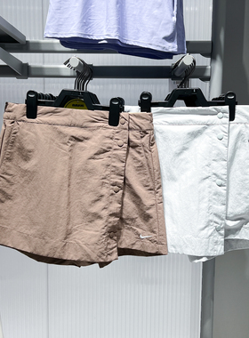 耐克2025夏季新款裙裤女子运动休闲梭织刺绣勾五分短裤HM6980-214