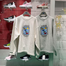 正品阿迪达斯三叶草男子2024冬季毛圈布运动休闲圆领套头衫IX6745