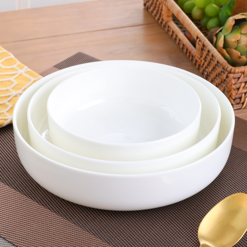 家用纯白色陶瓷水果沙拉餐具菜盘