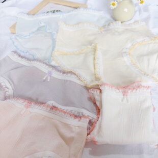 头 学生三角裤 马卡龙色中腰抗菌纯棉裆少女内裤 浅色系亲肤透气薄款