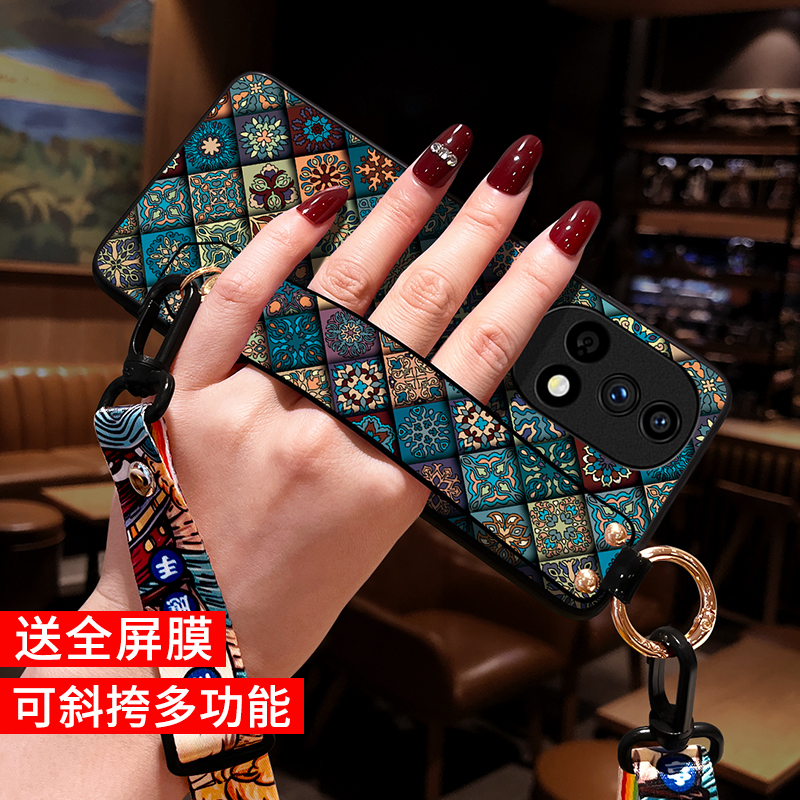 适用华为nova12手机壳新款nova13斜挎肩背挂绳nova14中国风ultra腕带nova11pro保护套10支架7seHi女9民族花8