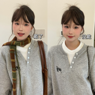 小众叠戴韩系法棍双根条纹细围巾原宿风拼色辣妹长条针织保暖围脖