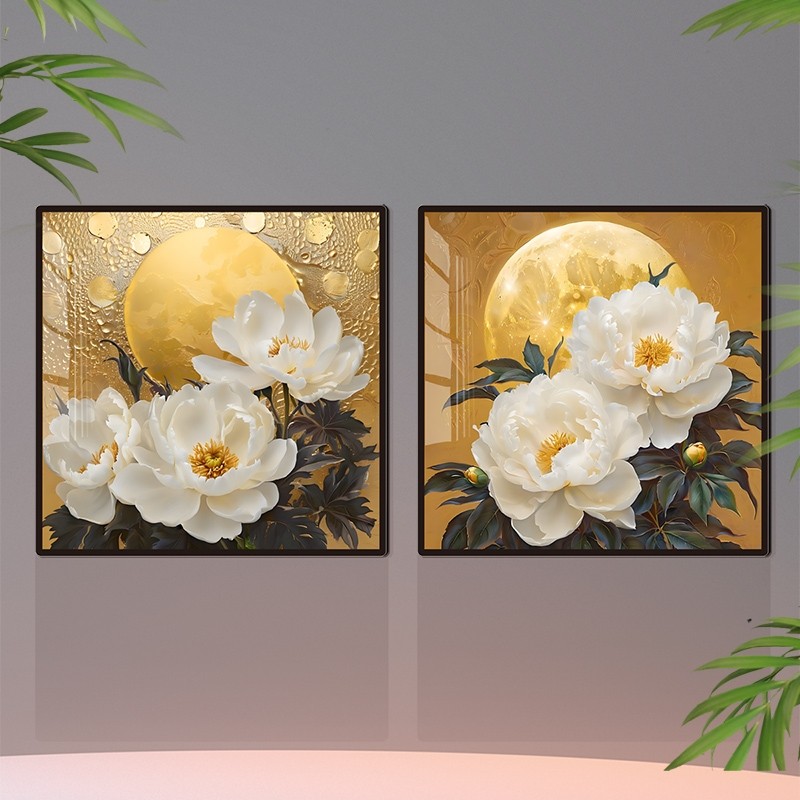 花卉装饰画客厅高级感正方形遮丑贴定制高颜值自粘卧室亚克力壁画,家居饰品,涂鸦墙贴,淘宝优惠券,粉丝福利购,淘宝优惠卷