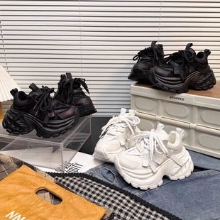 休闲潮流6CM厚底增高女运动鞋 拼色欧货老爹鞋 2025年新款 巴家爆款