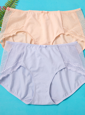 古今舒适棉质透气吸汗中腰三角裤蕾丝性感内裤女1L8016