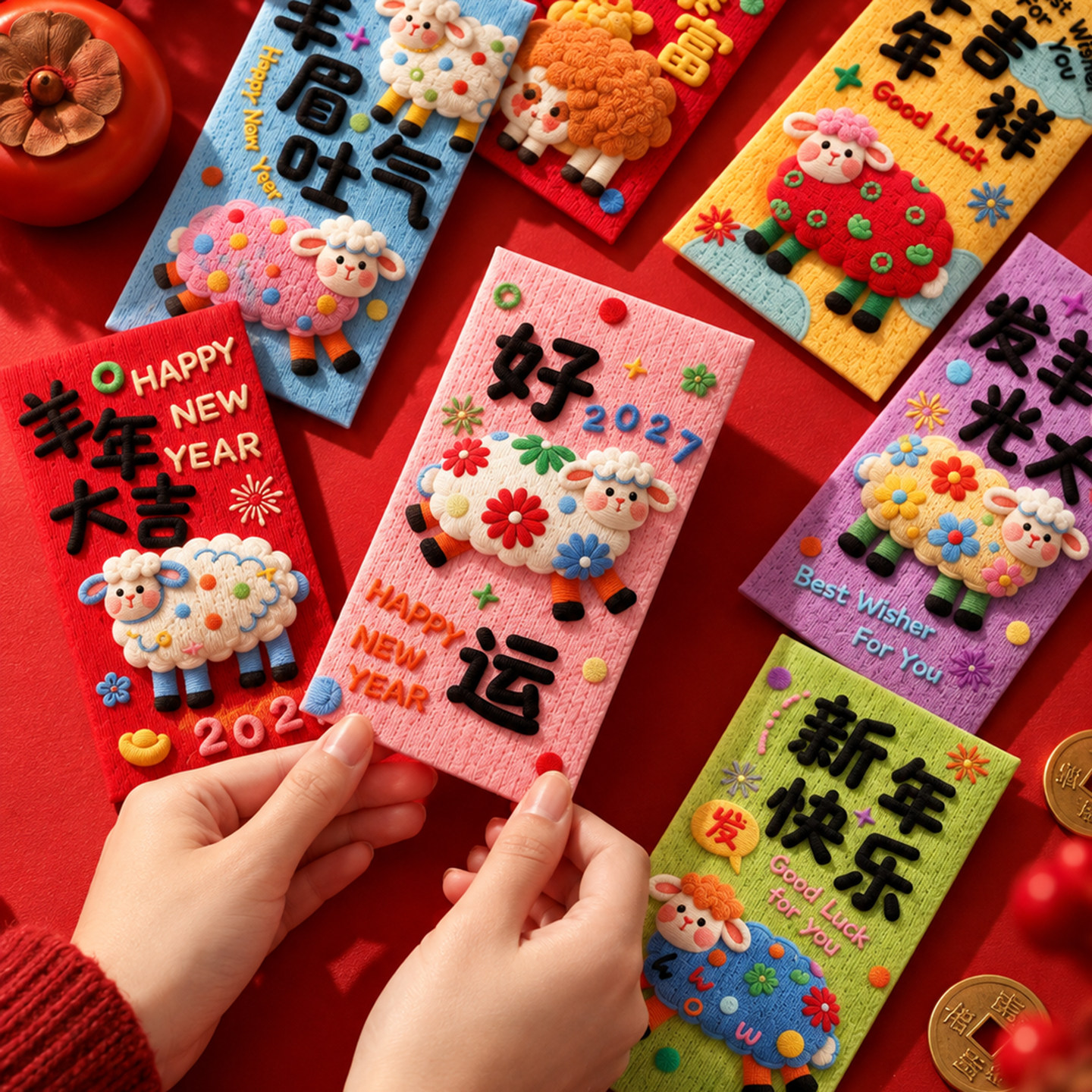 2027新款羊年红包袋新年儿童创意卡通压岁钱包过年春节个性利是封