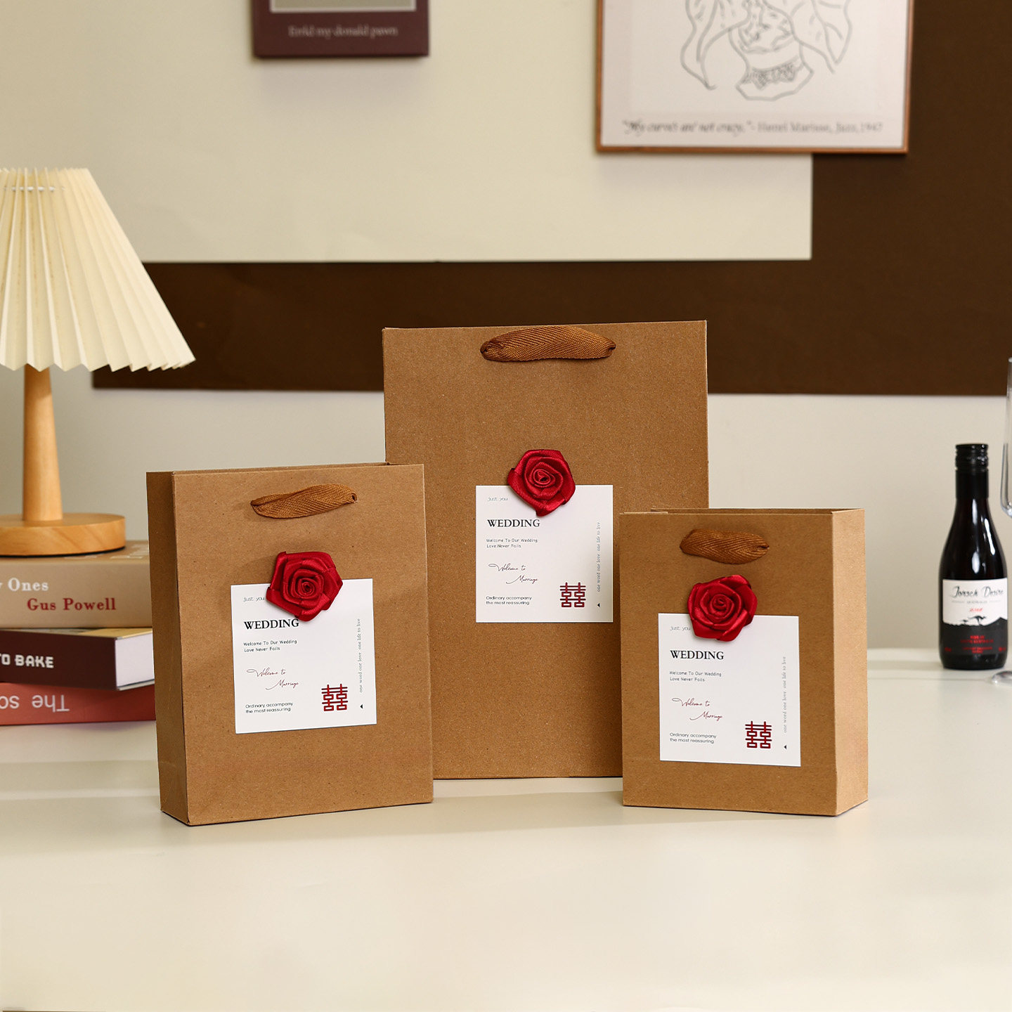 结婚手提袋伴手礼复古风格婚礼婚庆伴手礼盒订婚礼品糖盒包装袋子