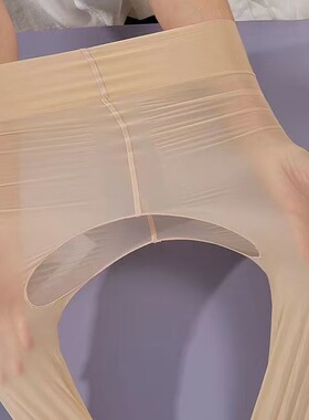 舍宾袜80D空中瑜伽袜反光舞蹈开档丝袜演出油光形体连裤袜