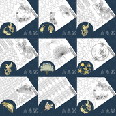 0034 手工diy缠花纸模团扇系列小米粥三期原创设计图纸 0025