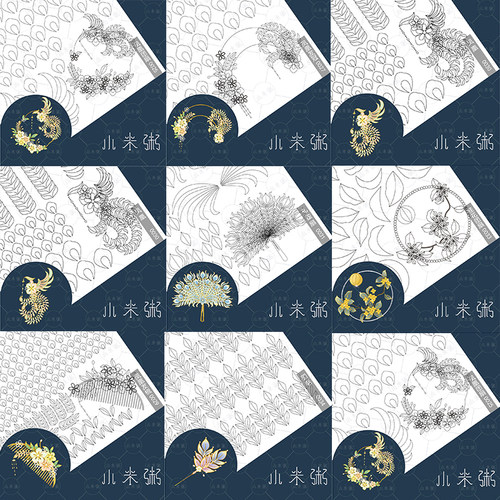 手工diy缠花纸模团扇系列