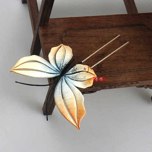 手工diy蝴蝶小U发钗材料包手工