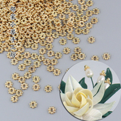 10个花心隔珠片花蕊雪花DIY发簪手工制作材料合金材质项链手链隔