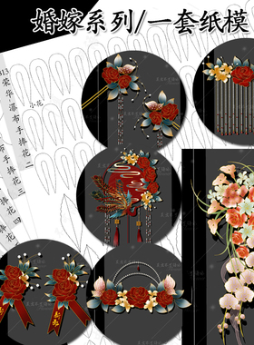 (B01-B224)新年烟花缠花diy古风花纸模夏虫不可语冰大侧凤图纸膜