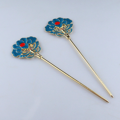 合金电泳保色古风烧蓝莲花蝴蝶