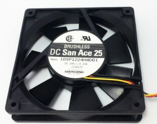 12cm 山洋12025 全新正品 散热风扇 0.24A 109P1224H4D01 24V 正品