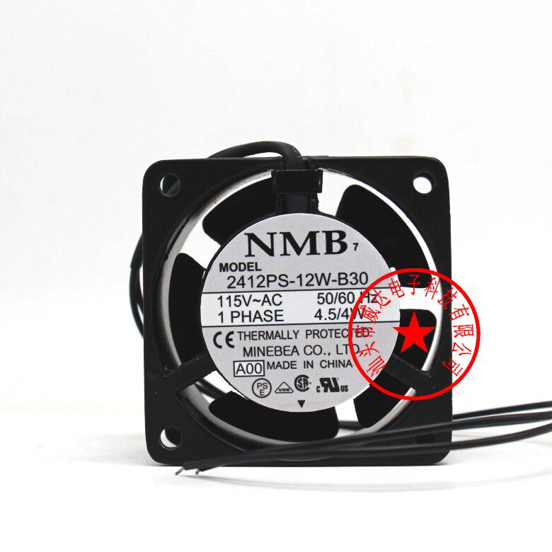 原装NMB 2412PS-12W-B30 6038 115V 1.5/4W 6CM服务器风扇
