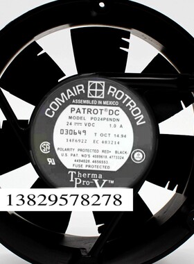 原装康姆罗顿COMAIR PD24P6NDN 24V 1.0A 172*51MM铝框风机2线