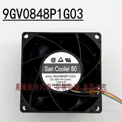 三洋全新原装 9GV0848P1G03 8038 DC48V 0.84A  散热风扇 8厘米
