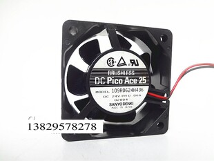 三洋 24V 109R0624H436 6025 0.06A变频器静音散热风扇 6cm 原装