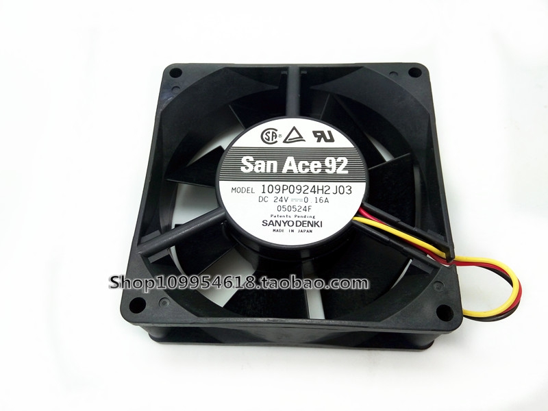三洋 109P0924H2J03 9032 24V 0.16A 9cm 双滚珠 3线 变频器风扇