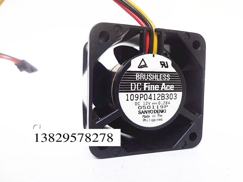 三洋 109P0412B301 4028 12V 0.28A 4厘米 1U服务器机箱散热风扇