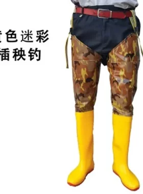 高筒靴水田加厚轻便牛筋底插秧靴加高插秧鞋靴平底过膝中筒