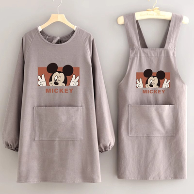 画画儿童罩衣加长反穿长袖书法围裙中大童小学生防脏全身罩衫透气