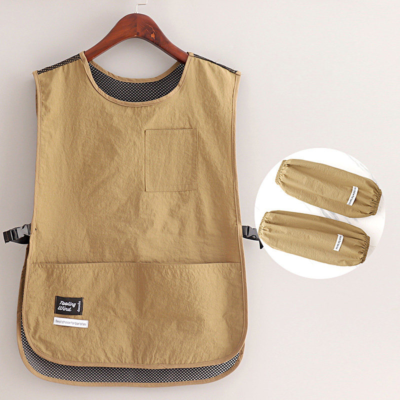 马甲儿童围裙男女孩画画中大童罩衣防水小学生书法美术生围兜袖套