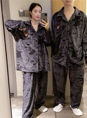 印花家居服大码200斤法兰绒套装