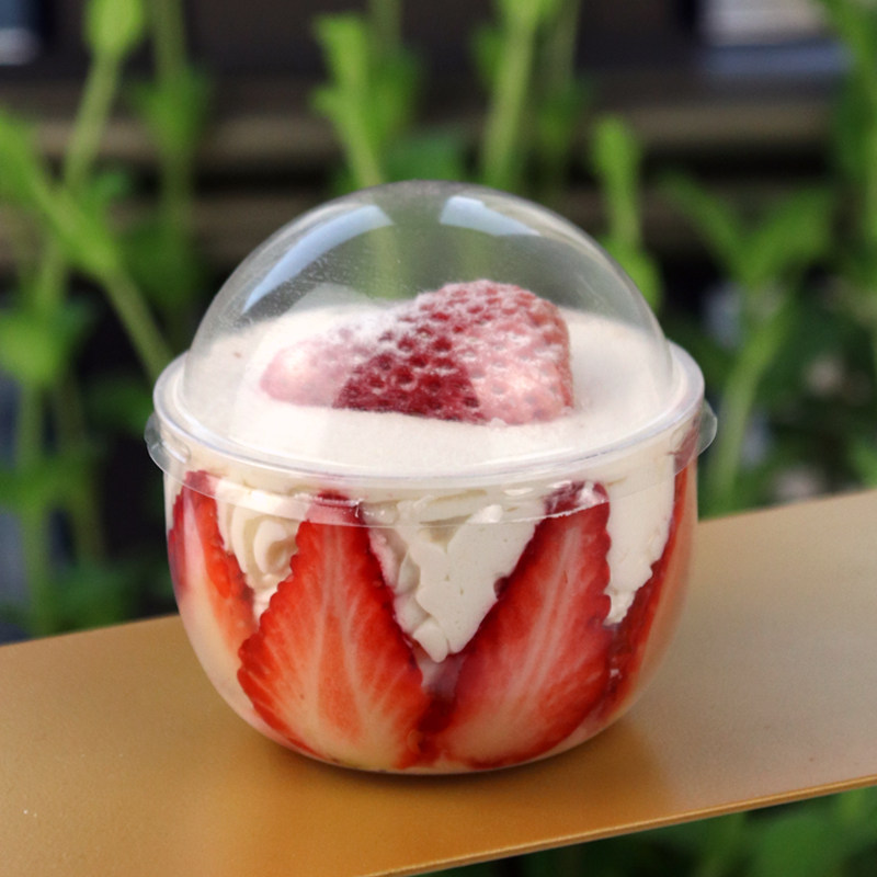 食品级ps圆形慕斯杯一次性透明蛋杯糕甜品布丁杯带盖带勺塑料杯子