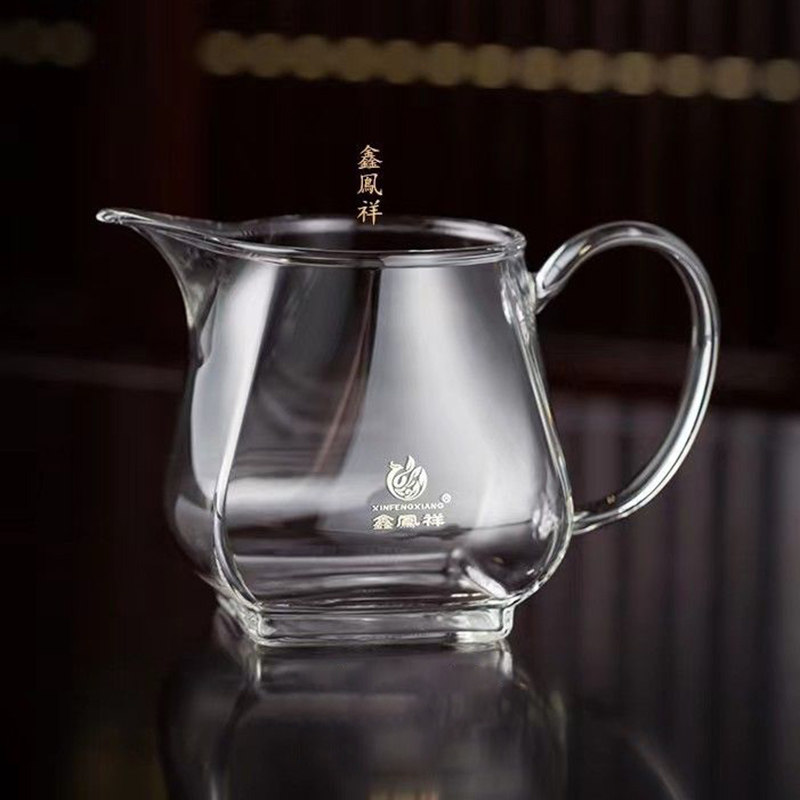 鑫凤祥玻璃四方公道杯彩把高档茶海加厚耐热玻璃茶具天圆地方家用图片