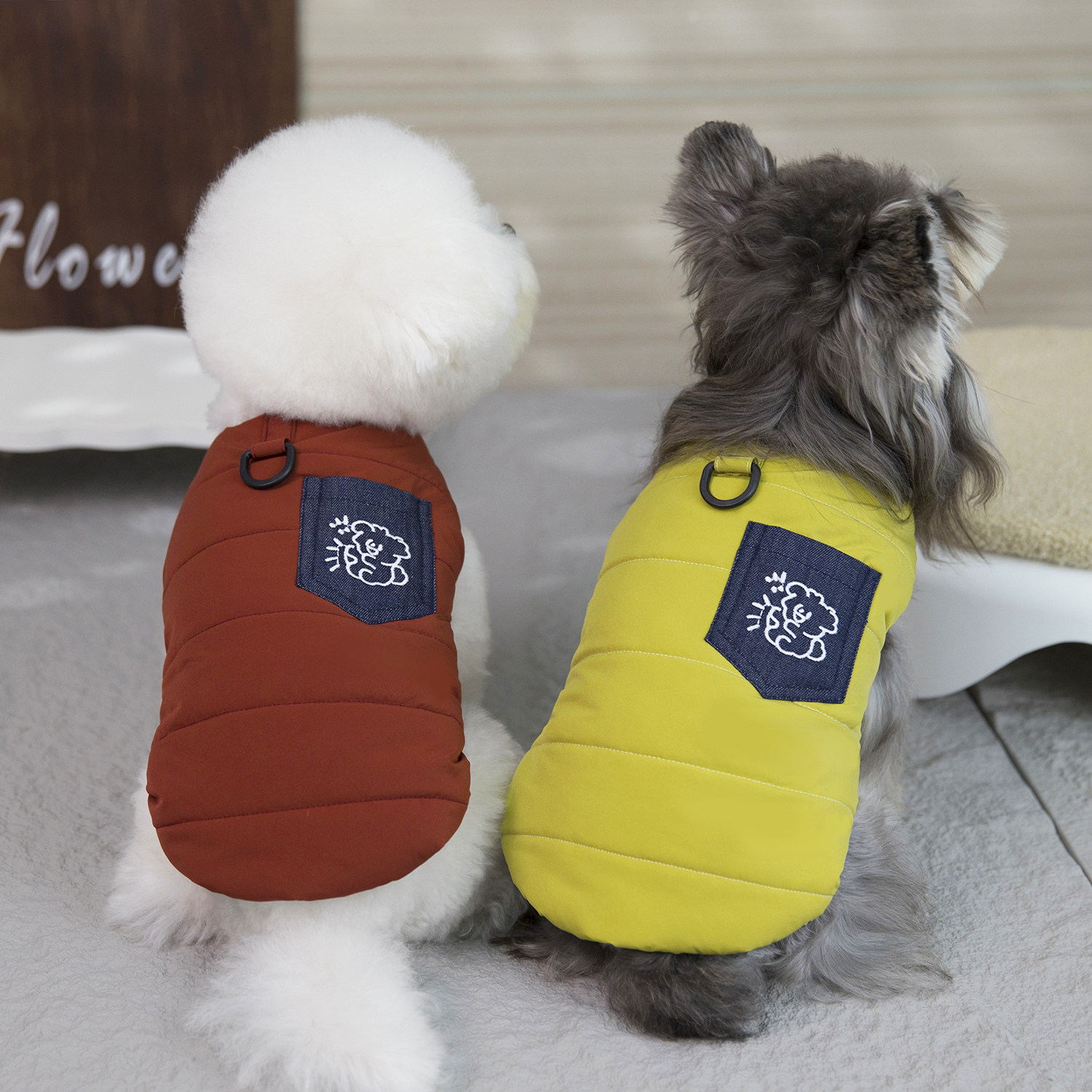 狗狗衣服秋冬加厚保暖马甲背心宠物服装棉衣比熊泰迪小鹿犬幼犬