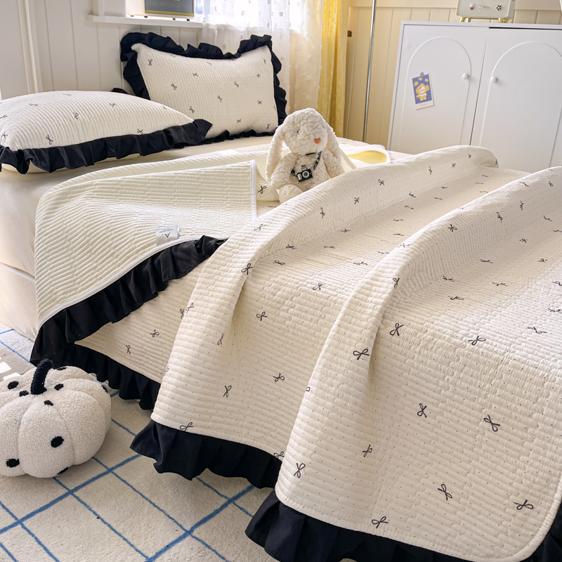 公主风加厚榻榻米夹棉床盖四件套