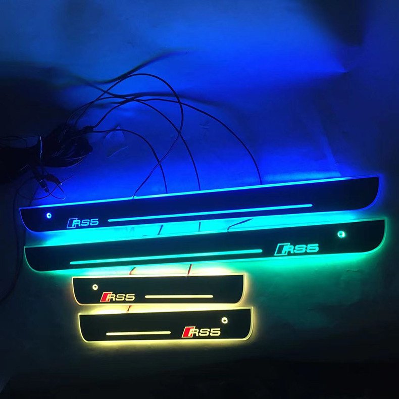 奧迪RS Q8 A7L R8 TT S3S4S5S6S7動態踏板迎賓燈LED門檻條改裝