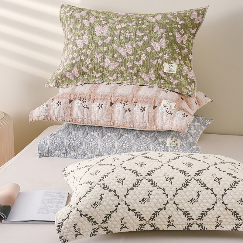 A类高密不起球泡芙砂洗纯棉纱布枕巾一对装全棉成人加厚枕头盖巾,床上用品,枕巾,淘宝优惠券,粉丝福利购,淘宝优惠卷