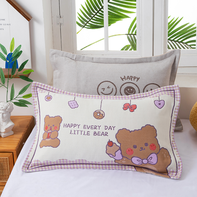 35*55cm纯棉纱布儿童枕套四季柔软透气全棉宝宝家用枕芯内胆套