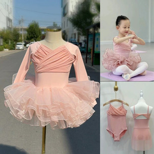 少儿芭蕾民族中国舞考级形体裙 练功服短袖 新款 儿童舞蹈服女童长袖