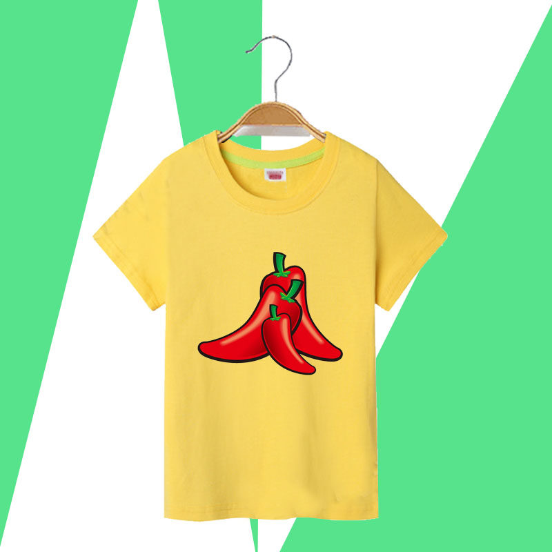 女童夏装辣椒衣服T恤纯棉新款中大童宽松夏季男女短袖上衣潮