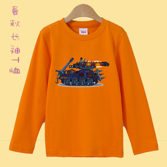 春秋衣服男孩大炮儿童装坦克图长袖导弹发射车t宝宝青少年打底衫
