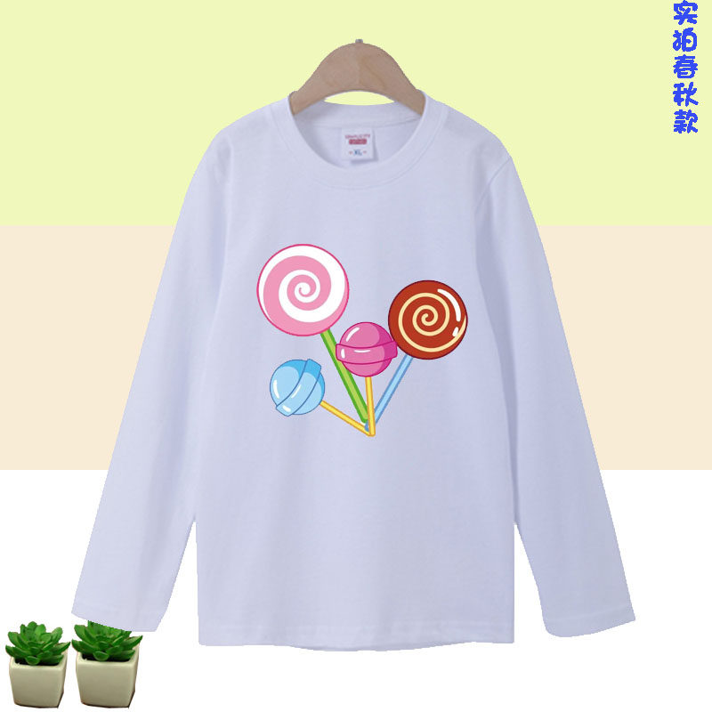 儿童装 幼儿园装小孩纯棉男女长袖学生棒棒糖T恤2026衣服