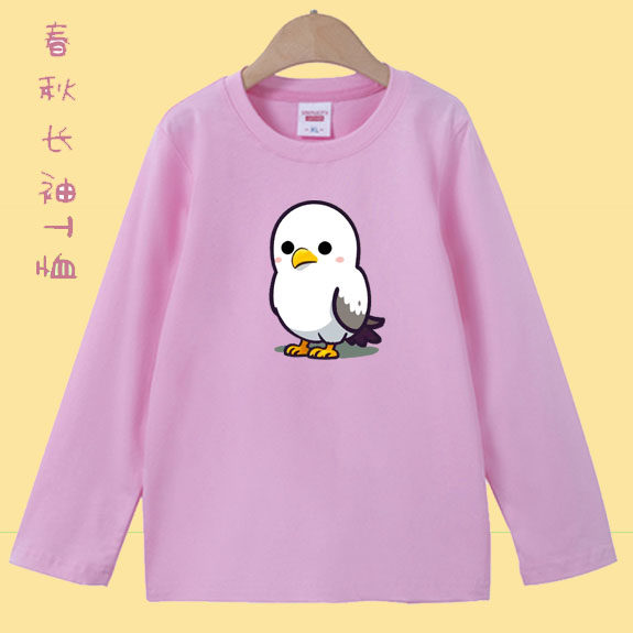 儿童t恤纯棉春秋孩子长袖衣服男女孩小鸟2026图案学生童装
