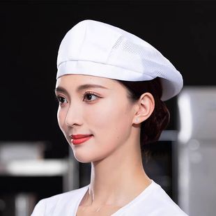 厨师帽子男服务员帽子贝雷帽女通用奶茶店咖啡餐饮火锅厨房工作帽