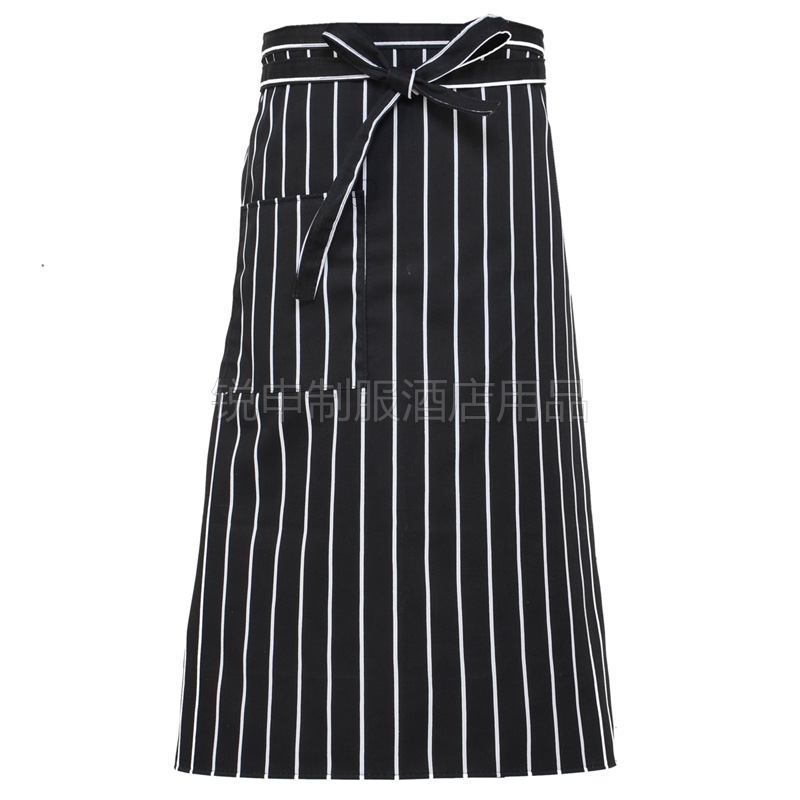 厨师服围裙快餐店大厨围裙 服务员酒店西餐厅工作服 黑色围裙