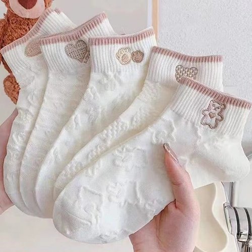 袜子女2026新款网红爆款短筒袜可爱小花卡通夏季薄款小熊低帮船袜
