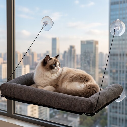 kh美国窗台吸盘式吊床晒太阳猫窝
