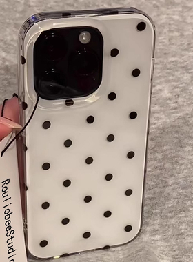 简约黑色波点适用苹果17promax手机壳16小众新款14网红13透明plus创意11简约个性iPhone女全包xs防摔少女硬壳